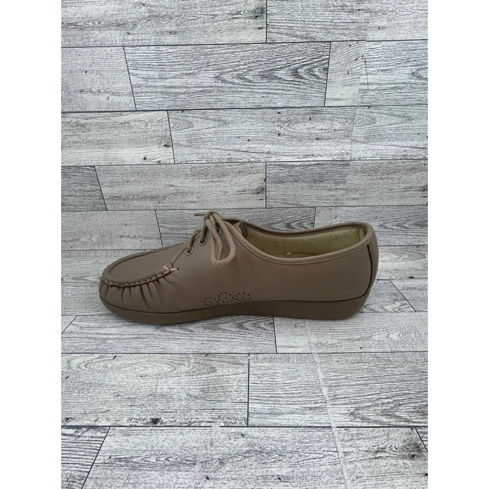 SAS Free Time Taupe Leather Lace Up Walking Shoes‎ Women Sz 10.5 WW Handsewn USA